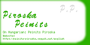 piroska peinits business card